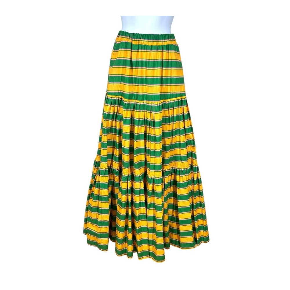 La‎ DOUBLE J. MANTERO Big Skirt Womens S 100% Italian Cotton Tiered Maxi Pockets